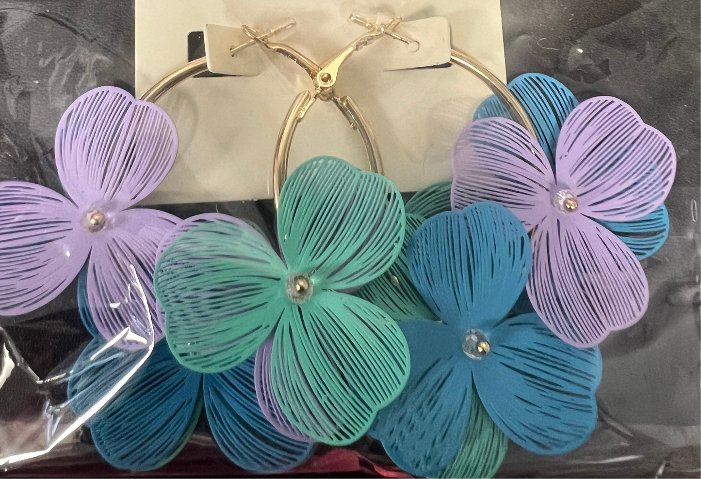 tropical flower earrings